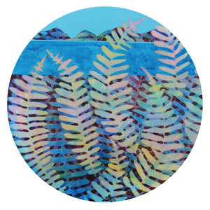 Original Painting - Blue /Pink Ferns