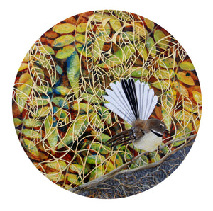 Original Mixed Media Painting - Cheeky Fantail