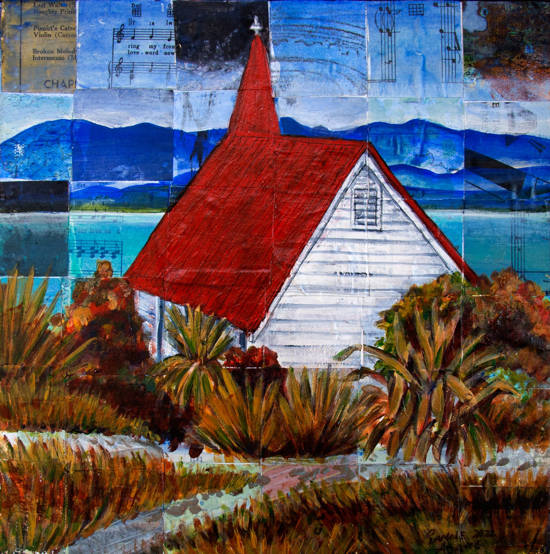 Original Painting - Huka Village Church, Lake Taupo